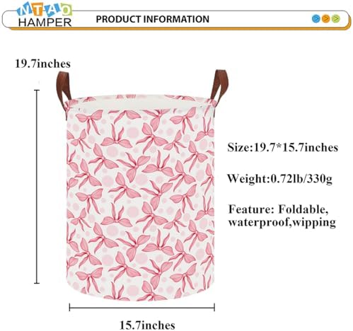 Bowknot Waterproof Laundry Hamper, Baby Nursery Hamper, Clothes Organizer Basket - Image 2