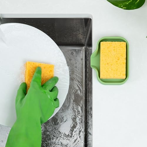 Zulay Kitchen Small Silicone Sponge Holder – Space-Saving Sink Organizer Tray - Image 6