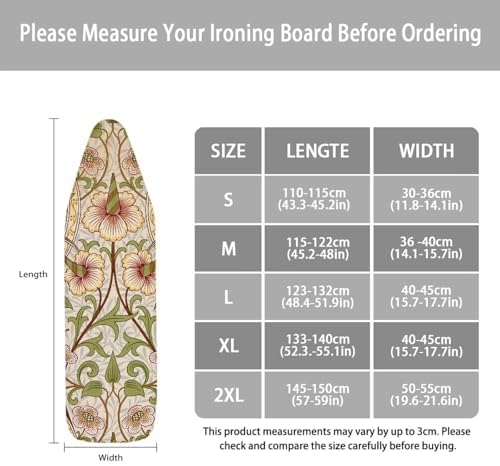 William Morris Print Ironing Board Cover Soft Ironing Board Cover, Non Stick - Image 6