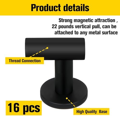 Therwen Black Magnetic Hooks Heavy Duty Coat Hooks Magnetic Hanger - Image 4