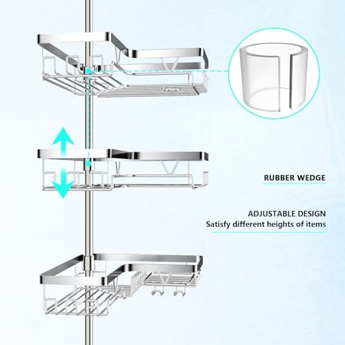 DAOYA Corner Shower Caddy Tension Pole - Image 2