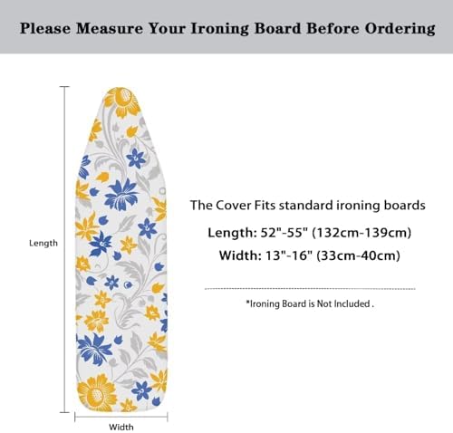 Retro Floral Ironing Board Cover Heat Reflective Ironing Pad Protector - Image 6