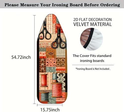 Nuxovilar Patchwork Scissors Ironing Board Cover 15x54 Polyester - Image 4