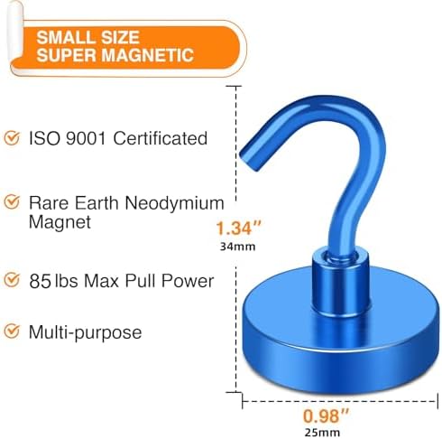 MIKEDE Magnetic Hooks 85Lbs Strong Neodymium Magnets - Image 2
