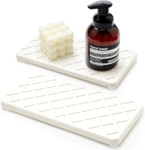 Small Quick Dry Bathroom Counter Trays Water Absorbing Stone Kitchen Soap by Deceram