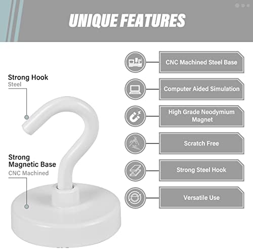 Neosmuk Magnetic Hooks for Cruise Cabins, 130lb Heavy Duty, 6 Pack - Image 6