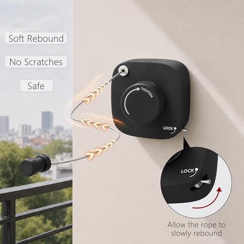 Retractable Clothesline Indoor/Outdoor, Portable Non-Sagging Wall Mounted - Image 7