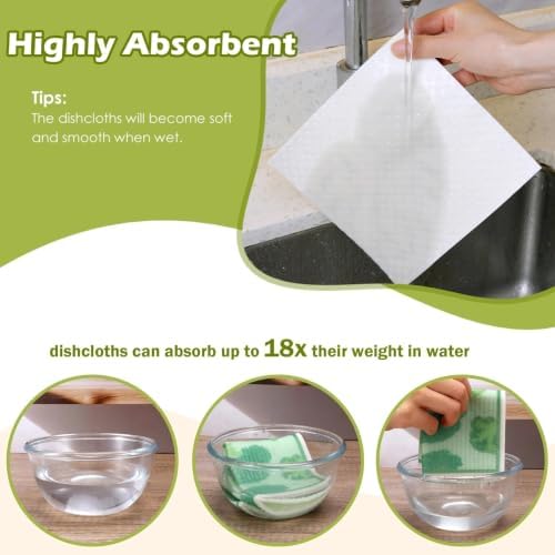 6 Pcs Swedish Paper Cloths for Kitchen, Reusable Paper Towels Washable - Image 4