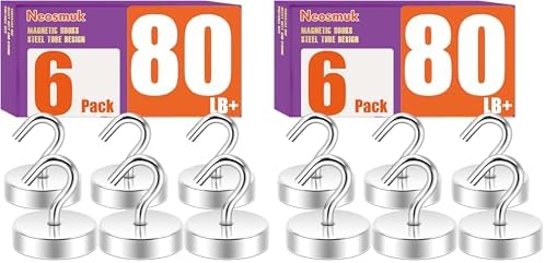 Neosmuk Magnetic Hooks, Cruise Ship Essentials, 80lb+ Heavy Duty Magnetic Hooks by Neosmuk