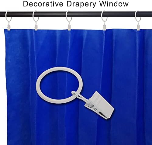 80 Pack Curtain Rings with Clips, Drapery Clips with Rings, Drapes Rings 1.26 - Image 4