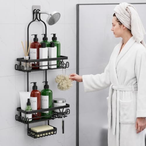DAOYA Shower Caddy Hanging, Anti-Swing Over Head Shower Caddy, Rustproof - Image 4