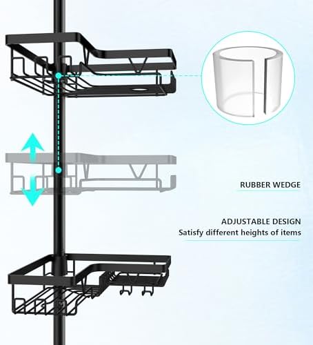 DAOYA Shower Caddy Tension Pole Corner - Image 3