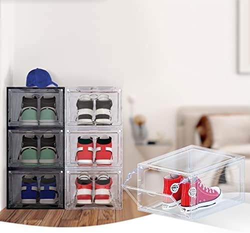 12 PACK Large Shoe Storage Boxes, Shoe Boxes Clear Plastic Stackable, Shoe - Image 3