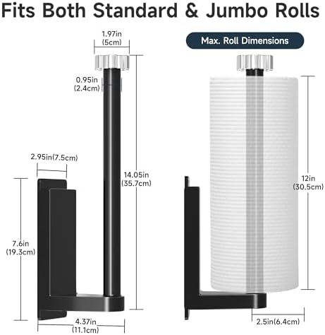 Magnetic Paper Towel Holder for Fridge Strong Magnet Black Kitchen Towel - Image 2