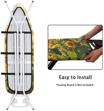 GLENLCWE Green Hummingbird Sunflower Ironing Board Cover and Pad, 15x54 Inch - Image 4
