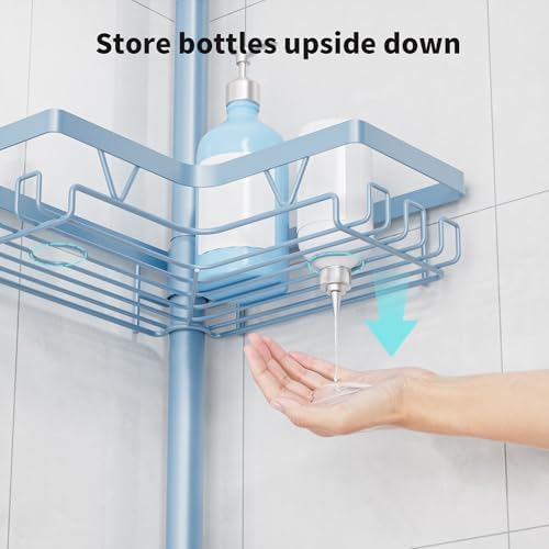 KEGII Shower Caddy Tension Pole, L-Shaped Corner Bathroom Organizer - Image 5