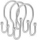 12 Pack Double Shower Curtain Hooks Rings, TENOVEL Double Sided Shower Curtain by TENOVEL