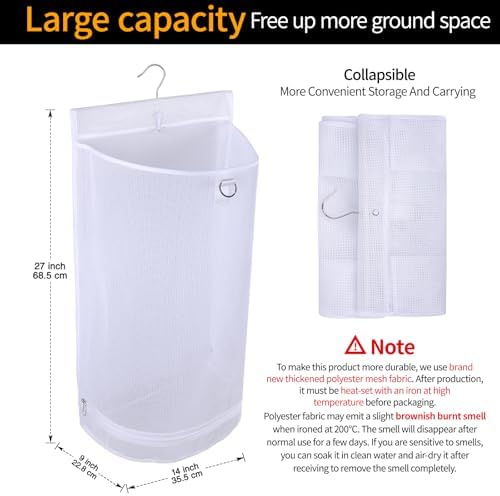 Hanging Collapsible Mesh Laundry Hamper - Image 2