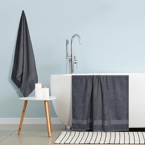 GLAMBURG Premium Cotton Oversized 2 Pack Bath Sheet 35x70-100% Pure Cotton - Image 4
