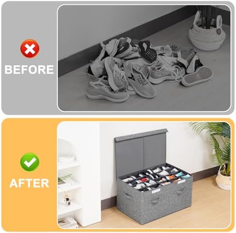 Shoe Storage Organizer for Closet Fits 20 Pairs, Large Shoe Storage Box - Image 5