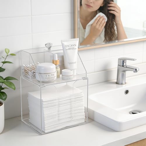 Anyoifax Disposable Facial Towels Storage Double Layer Acrylic Box - Image 2