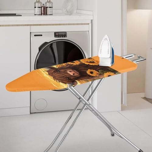 Highland Cattle Ironing Board Cover and Pad Standard Size Sunflower Cow Iron - Image 2