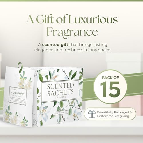 15 Pack Jasmine Sachets for Drawers and Closets, Scented Sachets for Drawers - Image 4