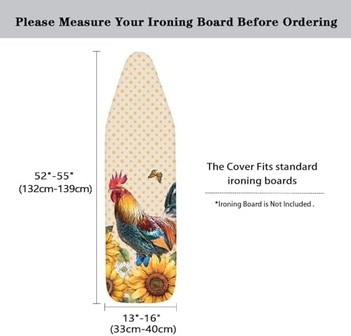 Chicken Sunflower Ironing Board Cover and Pad Standard Size Iron Board - Image 5
