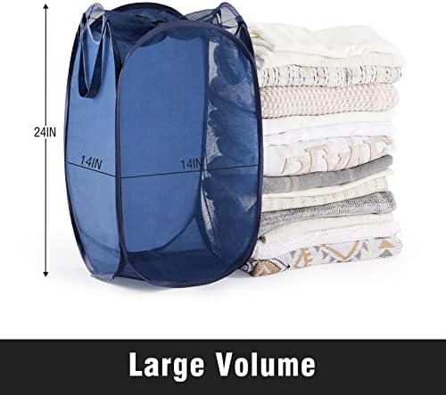 TECHMILLY Collapsible Mesh Pop Up Laundry Hamper - Image 3