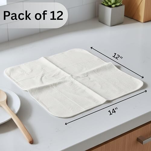 Flour Sack Shop Towels, Natural Cotton Cleaning Towels 14" x 12", Automotive - Image 5