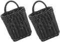 2pcs Black Plastic Hanging Basket by Zerodeko