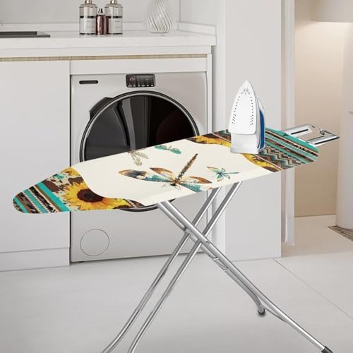 GLENLCWE Tribal Stripe Ironing Board Cover, Hippie Dragonfly Sunflower Iron - Image 2