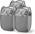 TECHMILLY Pop Up Foldable Laundry Basket, Mesh Laundry Hamper by TECHMILLY