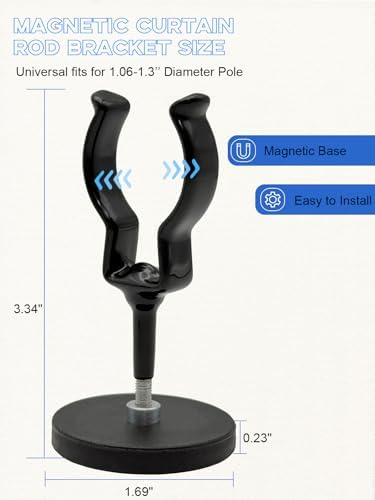 Universal Magnetic Curtain Holders, Anti-Slip Magnet Mount Quick Release - Image 4
