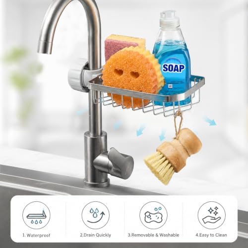 Kitchen Sink Sponge Holder over Faucet Caddy Organizer - Image 3