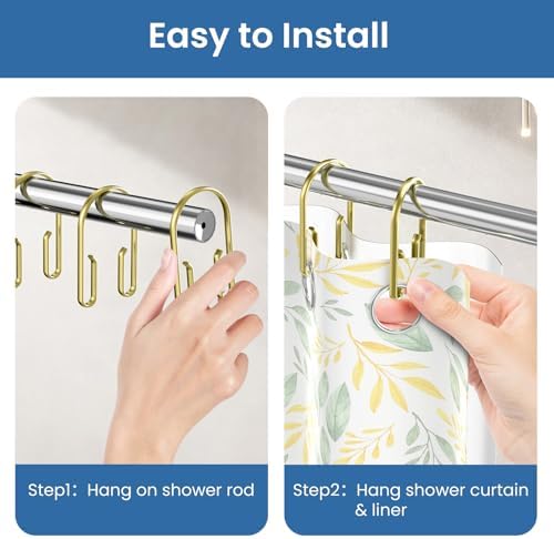 Gold Shower Curtain Hooks Rings ，Double Sided Shower Curtain Rings Rust - Image 4