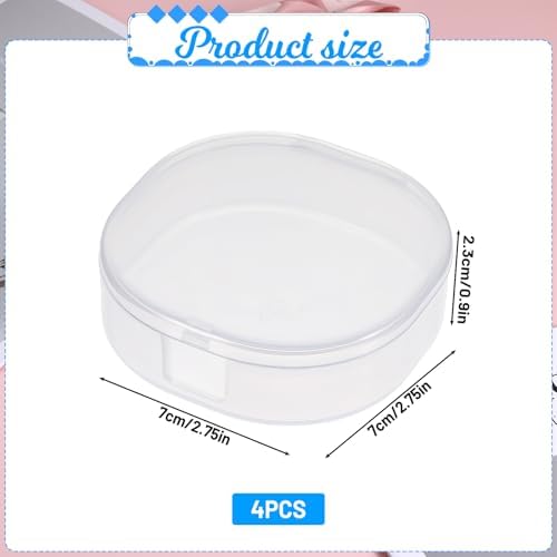 QfwdfcTrenz 4Pcs Plastic Cotton Square Holder Cosmetic Cotton Pads Holder - Image 2