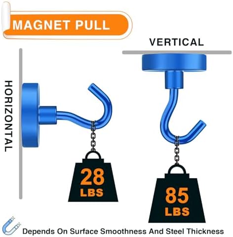 MIKEDE Magnetic Hooks 85Lbs Strong Neodymium Magnets - Image 3