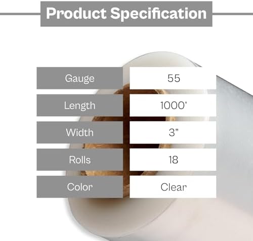 PSBM Mini Stretch Wrap with Plastic Handle, 18 Rolls 3 Inch x 1000 Feet 55 - Image 4