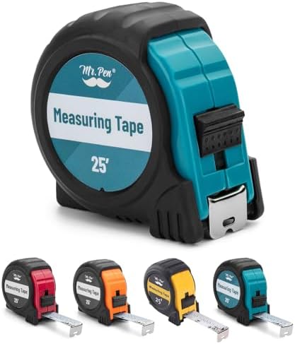 Mr. Pen- Retractable Tape Measure 25 ft, Teal & Black, Easy Read by MrPen