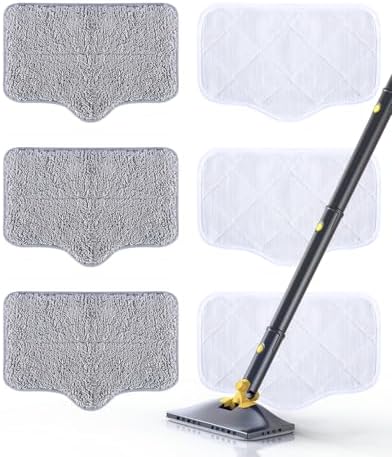 6 Pack Steam Mop Pads, Compatible by ScrubWiz