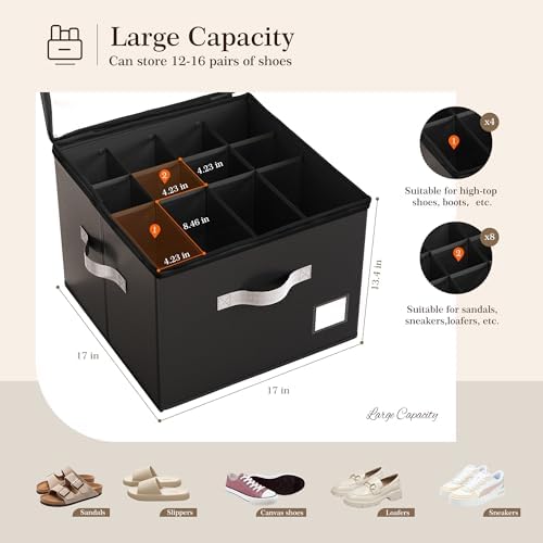 Criusia Shoe Organizer for Closet, Foldable Shoe Storage Organizer - Image 3