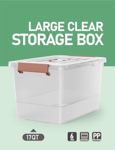 WYT 6 Pack 17qt Clear Plastic Storage Bin - Image 4