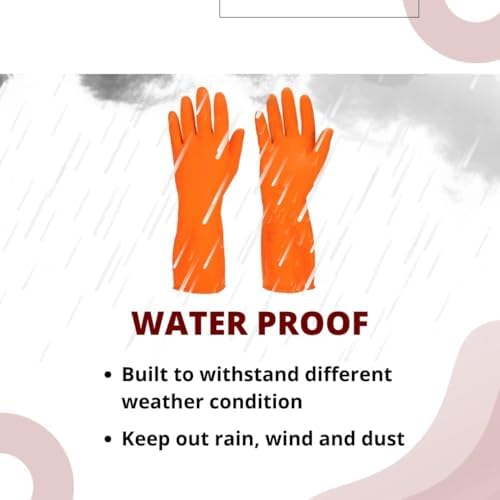 Heavy Duty Rubber Hand gloves for Dishwashing, kitchen cleaning - Image 3