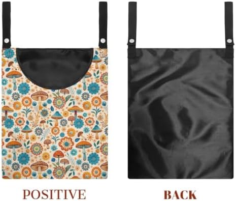 Boho Mushroom Hanging Clothespin Bag, Floral Waterproof Clothespin Holder - Image 7