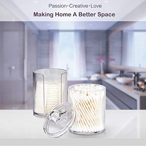 SheeChung 2 Pack Acrylic Stackable Cotton Round Holder - Image 3