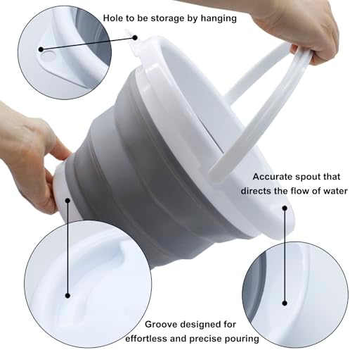 CHILDLION Collapsible Bucket 5L, Foldable Mop Bucket Car Wash Buckets - Image 2