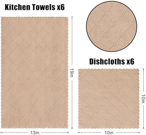 Homaxy Super Soft 12 Pack Kitchen Towels and Dishcloths Set - Image 6