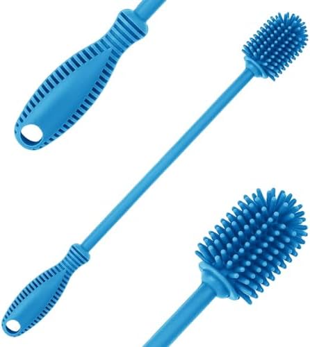 Silicone Bottle Brush with Long Handle, 12.5" Bottle Cleaning Brush by ddLUCK