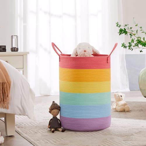 80L Extra Large Rainbow Laundry Hamper Basket - Image 4